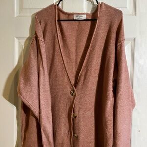 Zenana Outfitters Women's Pink Cardigan Sweater